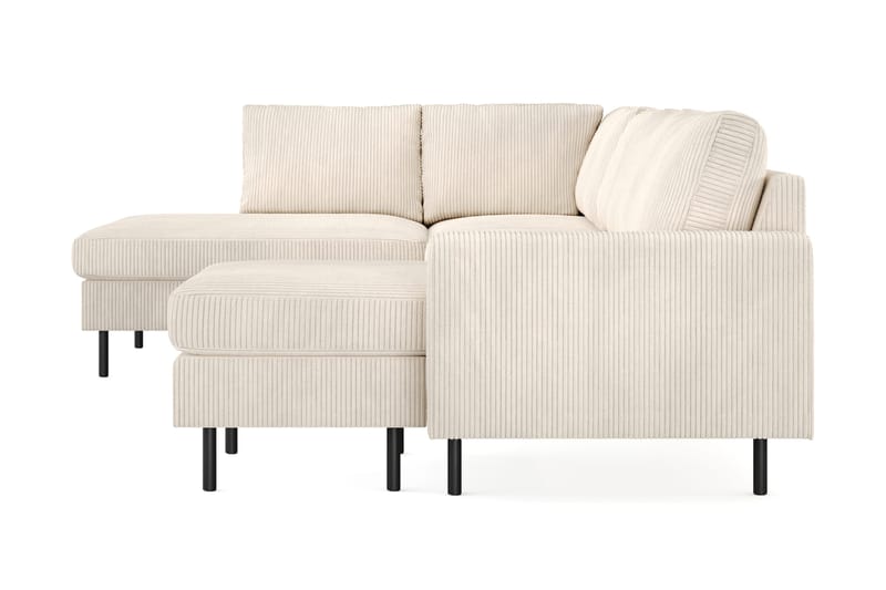 Peppe 4-personers Venstrevendt U-formet Sofa med Divan og Chaiselong i Manchester - Beige - Møbler - Sofaer - U Sofa