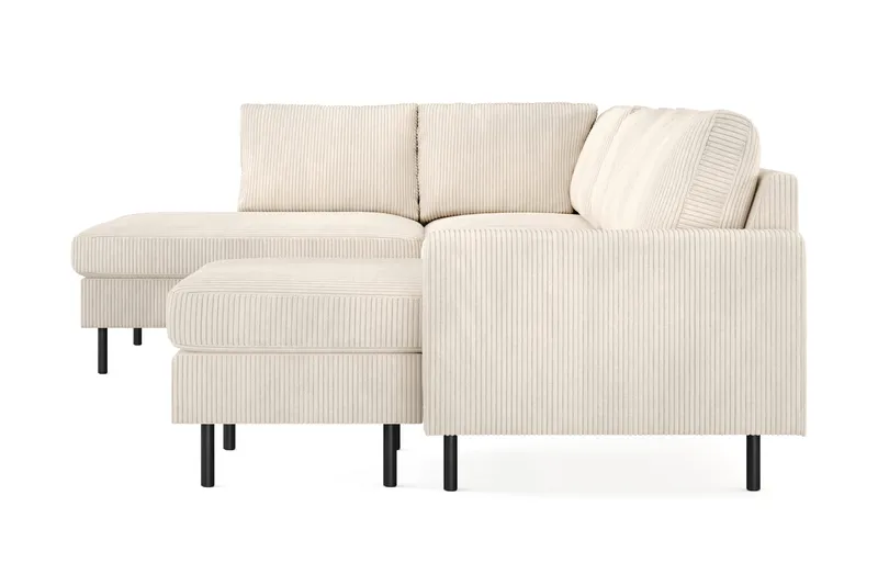 Peppe 4-personers Venstrevendt U-formet Sofa med Divan og Chaiselong i Manchester - Beige - Møbler - Sofaer - U Sofa
