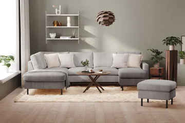 Peppe 4-personers Venstrevendt U-formet Sofa med Divan og Chaiselong i Manchester - Mørkegrå - Møbler - Sofaer - U Sofa