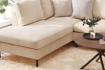 Peppe 4-personers Venstrevendt U-formet Sofa med Divan og Chaiselong i Manchester - Beige - Møbler - Sofaer - U Sofa