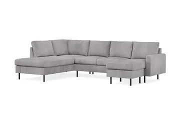 Peppe 4-personers Venstrevendt U-formet Sofa med Divan og Chaiselong i Manchester - Mørkegrå - Møbler - Sofaer - U Sofa