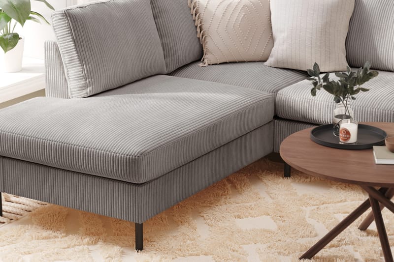 Peppe 4-personers Venstrevendt U-formet Sofa med Divan og Chaiselong i Manchester - Mørkegrå - Møbler - Sofaer - U Sofa