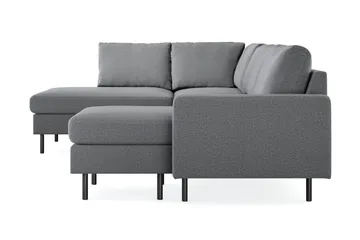 Peppe 4-personers Venstrevendt U-formet Sofa med Divan og Chaiselong i Stof - Lysegrå - Møbler - Sofaer - U Sofa