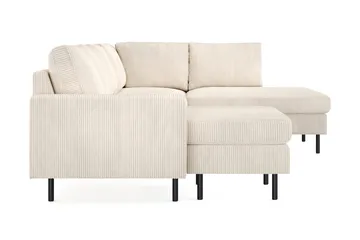 Peppe 4-personers Højrevendt U-formet Sofa med Divan og Chaiselong i Manchester - Beige - Møbler - Sofaer - U Sofa