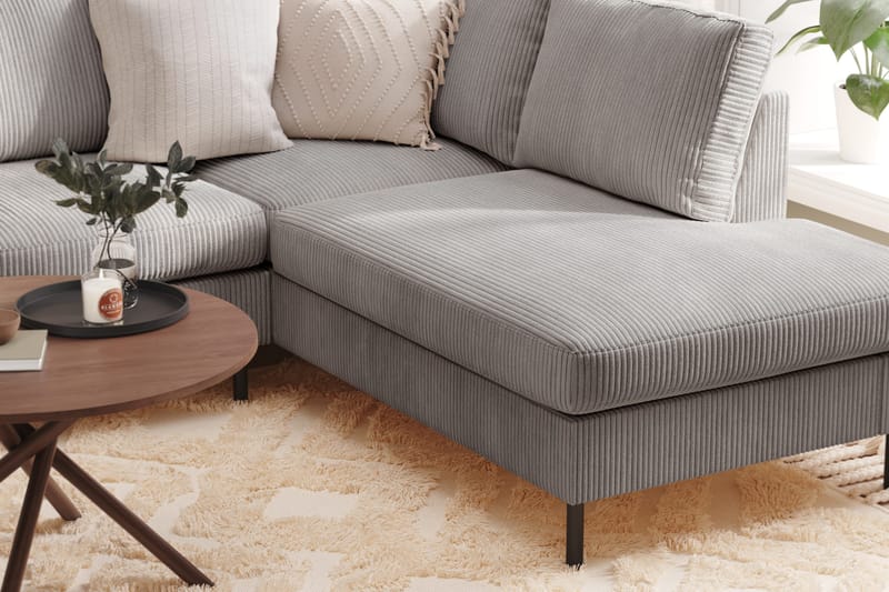 Peppe 4-personers Højrevendt U-formet Sofa med Divan og Chaiselong i Manchester - Mørkegrå - Møbler - Sofaer - U Sofa
