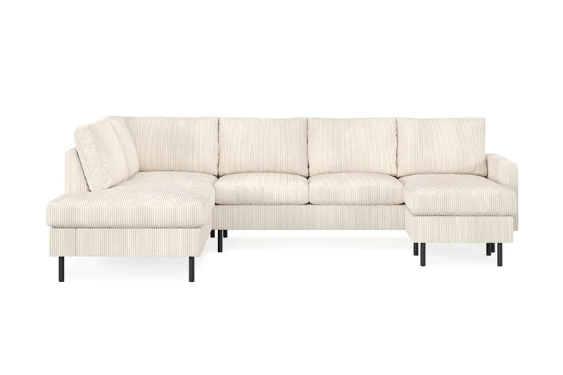 Peppe 4-personers Venstrevendt U-formet Sofa med Divan og Chaiselong i Manchester, Beige