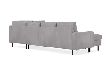 Peppe 4-personers Højrevendt U-formet Sofa med Divan og Chaiselong i Manchester - Mørkegrå - Møbler - Sofaer - U Sofa