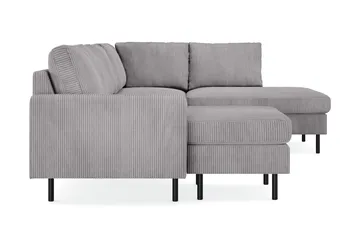Peppe 4-personers Højrevendt U-formet Sofa med Divan og Chaiselong i Manchester - Mørkegrå - Møbler - Sofaer - U Sofa