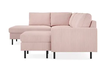 Peppe 4-personers Venstrevendt U-formet Sofa med Divan og Chaiselong i Manchester - Rosa - Møbler - Sofaer - U Sofa