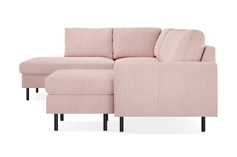 Peppe 4-personers Venstrevendt U-formet Sofa med Divan og Chaiselong i Manchester - Rosa - Møbler - Sofaer - U Sofa
