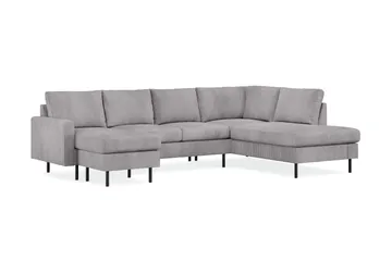 Peppe 4-personers Højrevendt U-formet Sofa med Divan og Chaiselong i Manchester - Mørkegrå - Møbler - Sofaer - U Sofa