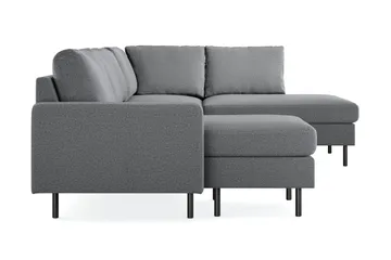 Peppe 4-personers Højrevendt U-formet Sofa med Divan og Chaiselong i Stof - Lysegrå - Møbler - Sofaer - U Sofa