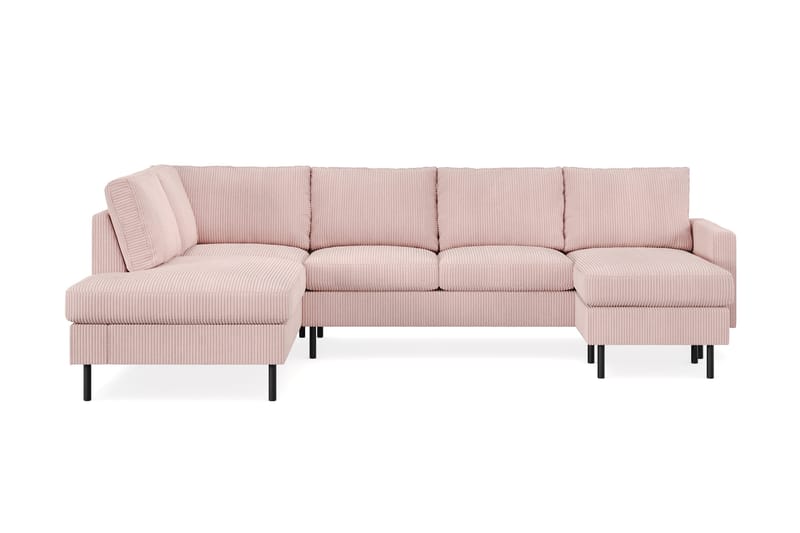 Peppe 4-personers Venstrevendt U-formet Sofa med Divan og Chaiselong i Manchester - Rosa - Møbler - Sofaer - U Sofa