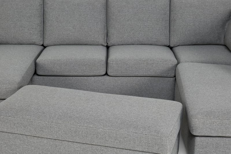 Porto 4-personers Venstrevendt U-formet Sofa med Divan og Chaiselong i Stof - Grå - Møbler - Sofaer - U Sofa