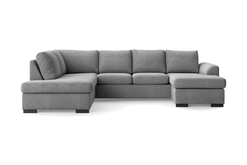 Porto 4-personers Venstrevendt U-formet Sofa med Divan og Chaiselong i Stof - Grå - Møbler - Sofaer - U Sofa
