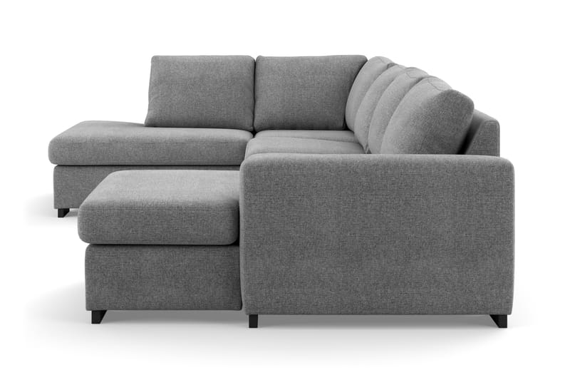 Porto 4-personers Venstrevendt U-formet Sofa med Divan og Chaiselong i Stof - Grå - Møbler - Sofaer - U Sofa