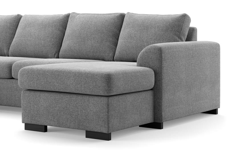Porto 4-personers Venstrevendt U-formet Sofa med Divan og Chaiselong i Stof - Grå - Møbler - Sofaer - U Sofa