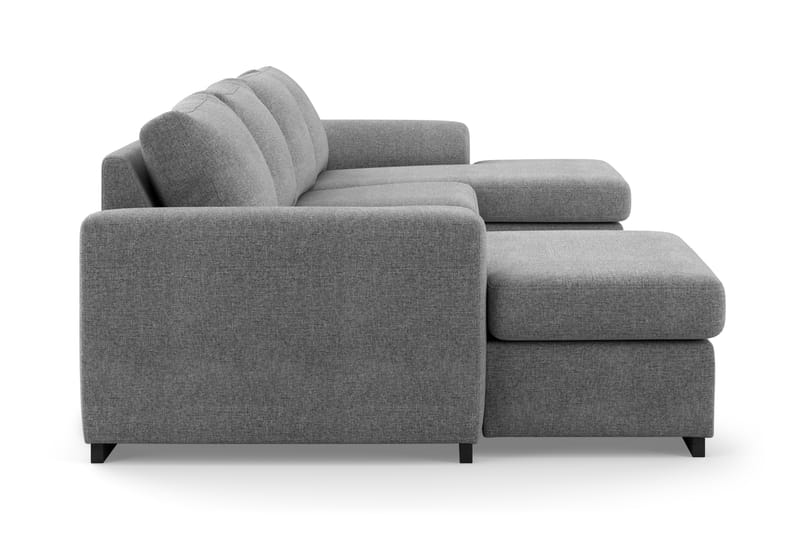 Porto 4-personers U-formet Sofa med Dobbeltdivan i Stof - Grå - Møbler - Sofaer - U Sofa