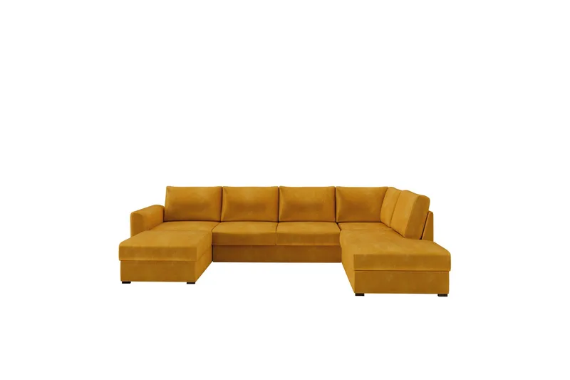Taberk Sofa med Chaiselong og Divan 4-personers, Gul