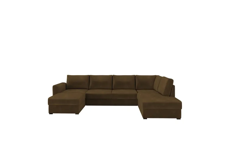 Taberk Sofa med Chaiselong og Divan 4-personers, Brun