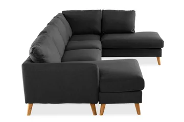 Trend 4-personers Højrevendt U-formet Sofa med Divan og Chaiselong i Stof - Sort - Møbler - Sofaer - U Sofa