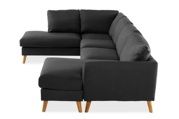 Trend 4-personers Venstrevendt U-formet Sofa med Divan og Chaiselong i Stof - Sort - Møbler - Sofaer - U Sofa