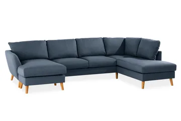 Trend 4-personers Højrevendt U-formet Sofa med Divan og Chaiselong i Stof - Blå - Møbler - Sofaer - U Sofa