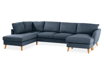 Trend 4-personers Venstrevendt U-formet Sofa med Divan og Chaiselong i Stof - Blå - Møbler - Sofaer - U Sofa