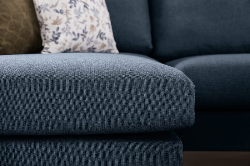 Trend 4-personers Højrevendt U-formet Sofa med Divan og Chaiselong i Stof - Blå - Møbler - Sofaer - U Sofa