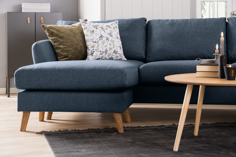 Trend 4-personers Venstrevendt U-formet Sofa med Divan og Chaiselong i Stof - Blå - Møbler - Sofaer - U Sofa