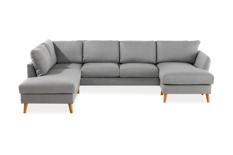 Trend 4-personers Venstrevendt U-formet Sofa med Divan og Chaiselong i Stof - Grå - Møbler - Sofaer - U Sofa