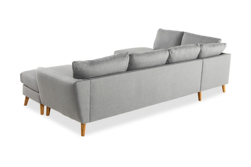 Trend 4-personers Venstrevendt U-formet Sofa med Divan og Chaiselong i Stof - Grå - Møbler - Sofaer - U Sofa