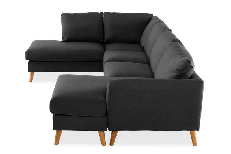 Trend 4-personers Venstrevendt U-formet Sofa med Divan og Chaiselong i Stof - Sort - Møbler - Sofaer - U Sofa