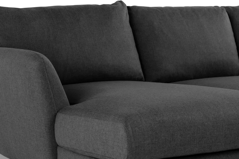 Trend 4-personers Højrevendt U-formet Sofa med Divan og Chaiselong i Stof - Sort - Møbler - Sofaer - U Sofa