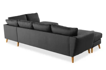 Trend 4-personers Højrevendt U-formet Sofa med Divan og Chaiselong i Stof - Sort - Møbler - Sofaer - U Sofa