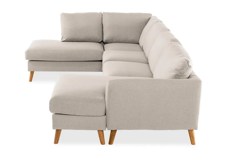 Trend 4-personers Venstrevendt U-formet Sofa med Divan og Chaiselong i Stof - Beige - Møbler - Sofaer - U Sofa