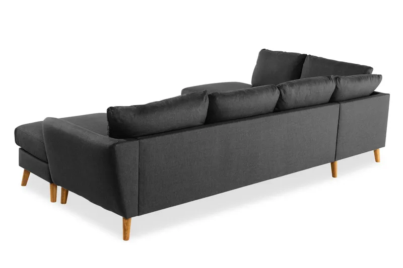 Trend 4-personers Venstrevendt U-formet Sofa med Divan og Chaiselong i Stof - Sort - Møbler - Sofaer - U Sofa