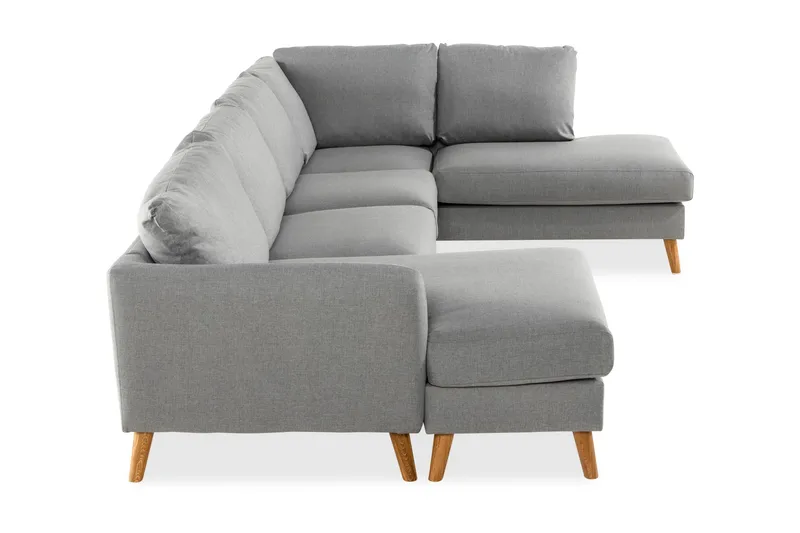 Trend 4-personers Højrevendt U-formet Sofa med Divan og Chaiselong i Stof - Grå - Møbler - Sofaer - U Sofa