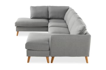 Trend 4-personers Venstrevendt U-formet Sofa med Divan og Chaiselong i Stof - Grå - Møbler - Sofaer - U Sofa