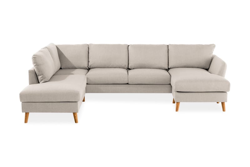 Trend 4-personers Venstrevendt U-formet Sofa med Divan og Chaiselong i Stof - Beige - Møbler - Sofaer - U Sofa