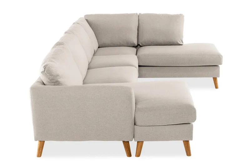 Trend 4-personers Højrevendt U-formet Sofa med Divan og Chaiselong i Stof - Beige - Møbler - Sofaer - U Sofa
