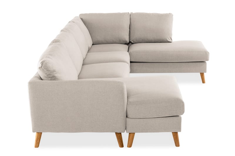 Trend 4-personers Højrevendt U-formet Sofa med Divan og Chaiselong i Stof - Beige - Møbler - Sofaer - U Sofa
