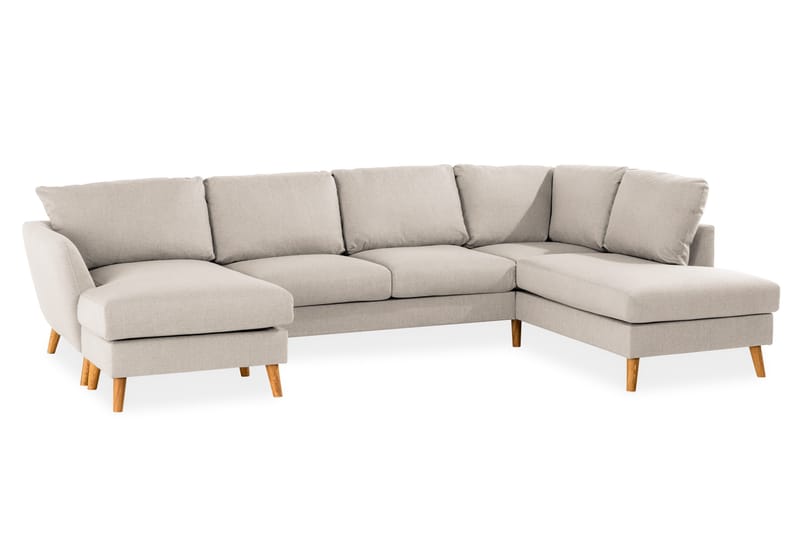 Trend 4-personers Højrevendt U-formet Sofa med Divan og Chaiselong i Stof - Beige - Møbler - Sofaer - U Sofa
