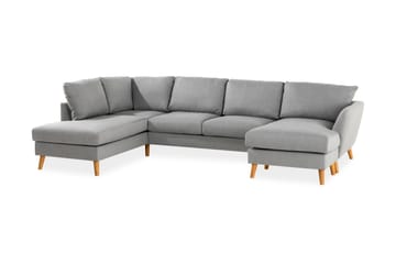 Trend 4-personers Venstrevendt U-formet Sofa med Divan og Chaiselong i Stof - Grå - Møbler - Sofaer - U Sofa