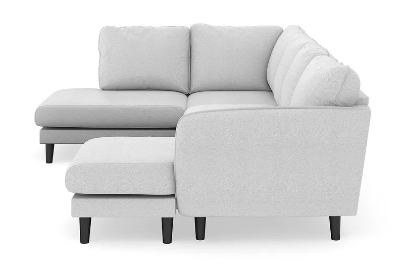 Trend Lyx 4-personers Højrevendt U-formet Sofa med Divan og Chaiselong i Stof - Lysegrå - Møbler - Sofaer - U Sofa