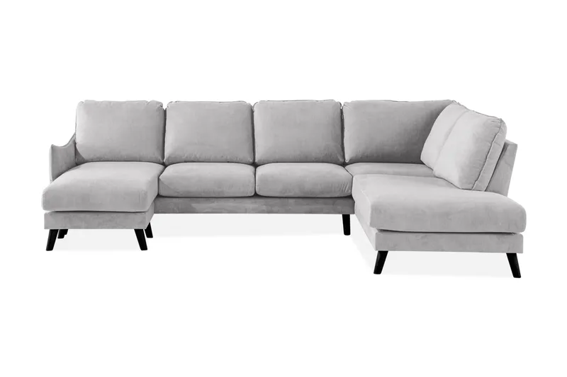 Trend Lyx 4-personers Højrevendt U-formet Sofa med Divan og Chaiselong i Stof - Lysegrå - Møbler - Sofaer - U Sofa