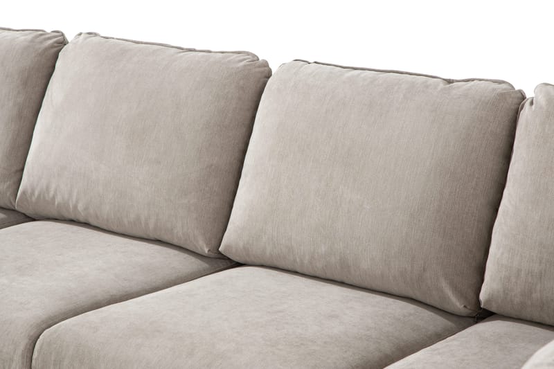 Trend Lyx 4-personers Højrevendt U-formet Sofa med Divan og Chaiselong i Stof - Beige - Møbler - Sofaer - U Sofa