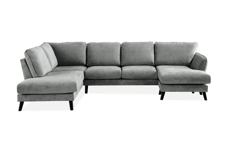 Trend Lyx 4-personers Venstrevendt U-formet Sofa med Divan og Chaiselong i Stof - Grå - Møbler - Sofaer - U Sofa