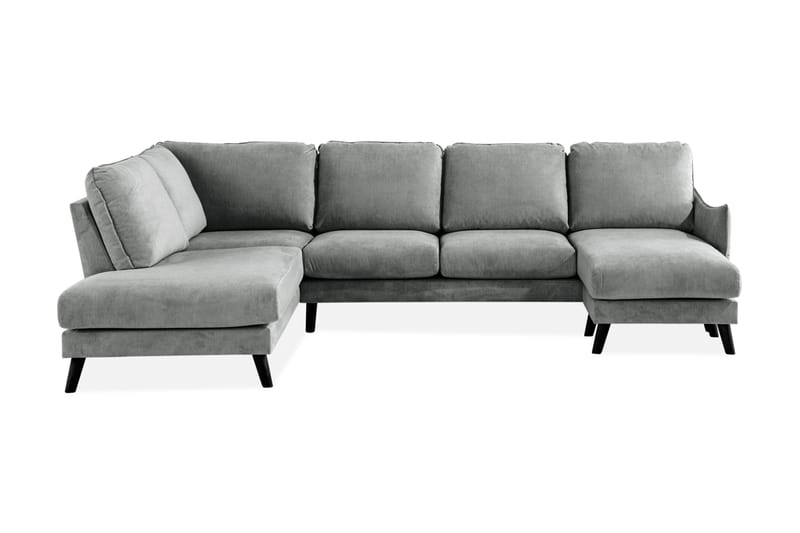 Trend Lyx 4-personers Venstrevendt U-formet Sofa med Divan og Chaiselong i Stof - Grå - Møbler - Sofaer - U Sofa