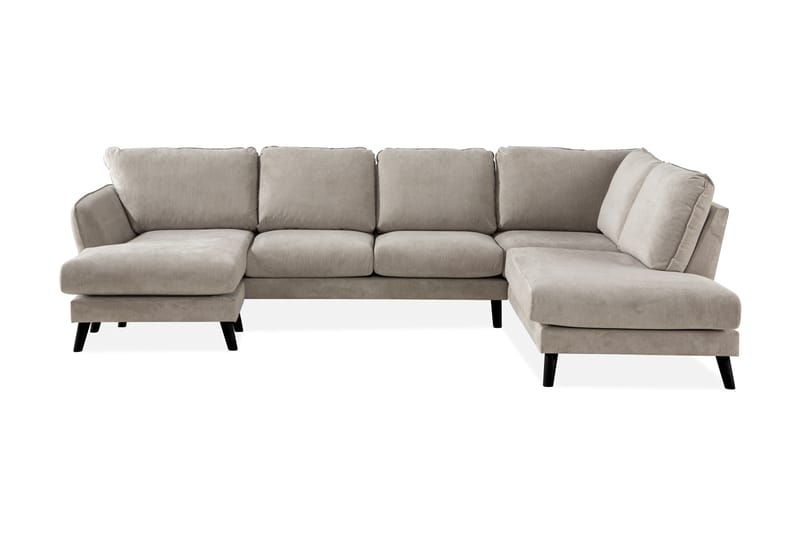 Trend Lyx 4-personers Højrevendt U-formet Sofa med Divan og Chaiselong i Stof - Beige - Møbler - Sofaer - U Sofa